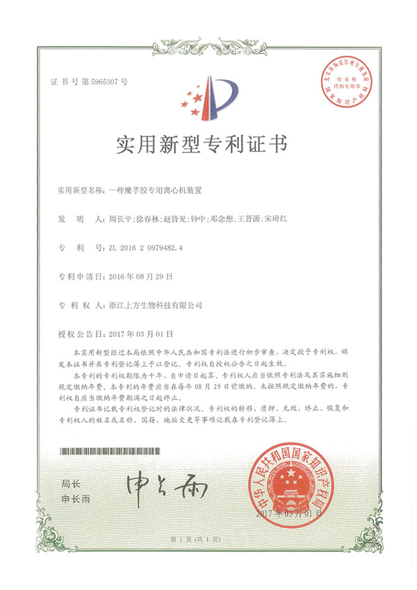 実用新案特許証書